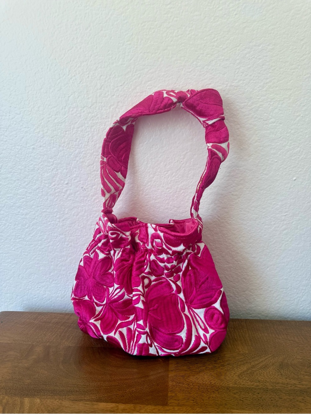 Pink Floral Quilted  Chiapas Shoulder Bag